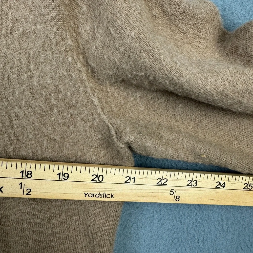 Banana Republic Mens 100% Cashmere Crew Neck Sweater Tan Beige Large Long Sleeve